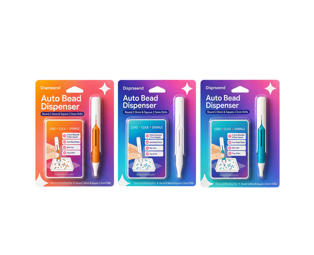 đ„ Last Day 50% OFF â đ Automatic Crystal Art Bead Dispenser Pen & Tray Set