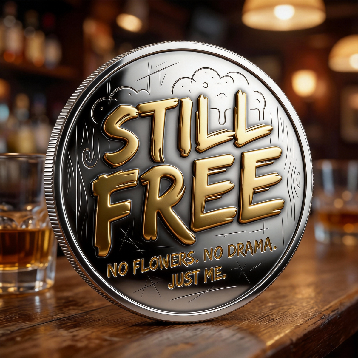 đș Grumpy Single Man Club Coin