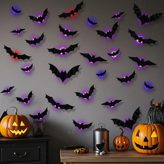 🎁🔥 3D Bat Light Design LED Decorations (contains three sizes: large, medium and small)