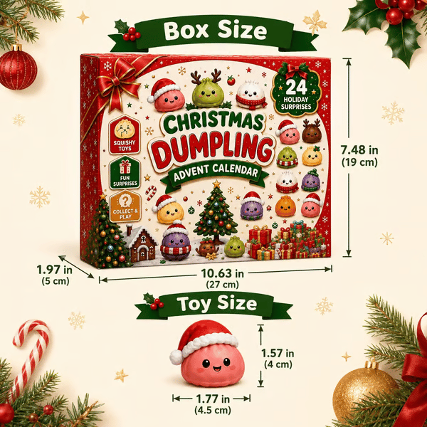 π
24 Days of Mini Squishies β Cute 2026 Advent Calendar with Daily Dumpling Surprises