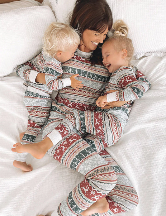 Christmas Print Matching Family Christmas Pajamas-Dog Pajamas Included