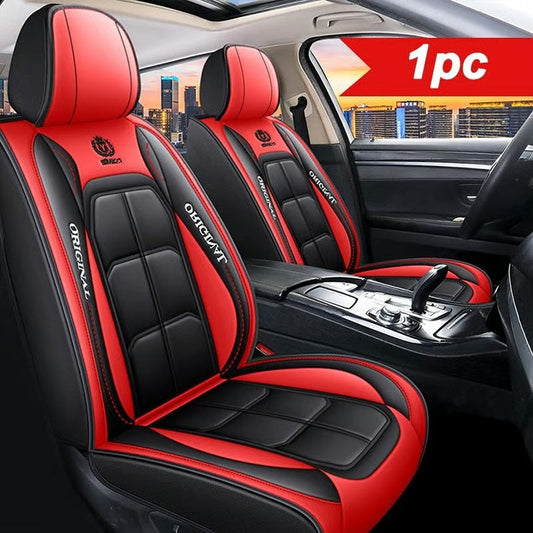 PU leather car seat covers, front set, universal fit for sedans, SUVs, and trucks