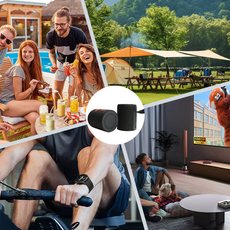 2-in-1 Magnetic Bluetooth Speaker used at pool party, camping, gym and home — versatile lifestyle speaker