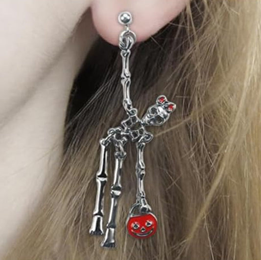 Ghost in the Skull Jar Earrings