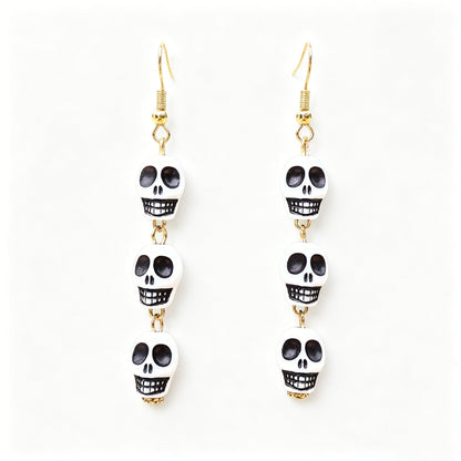 Colorful Skull Halloween Dangle Earrings