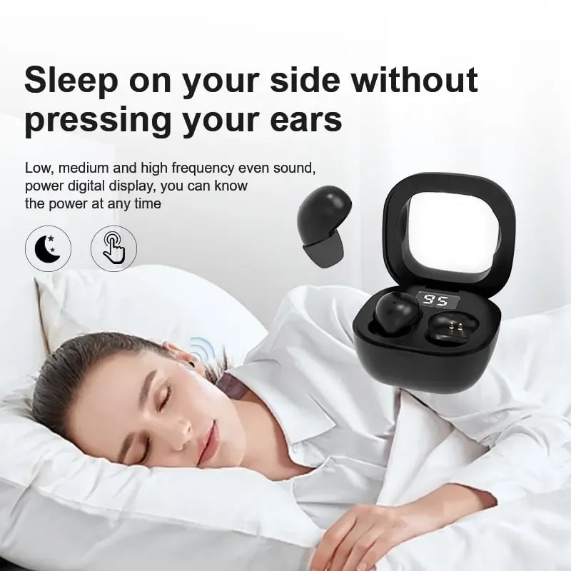 Hot Sale🌙 Ultra-Small Invisible Sleep Earbuds – 0.08oz Mini Noise Reduction Earphones with 25H Battery Life for Side Sleepers. Travel & Daily Use