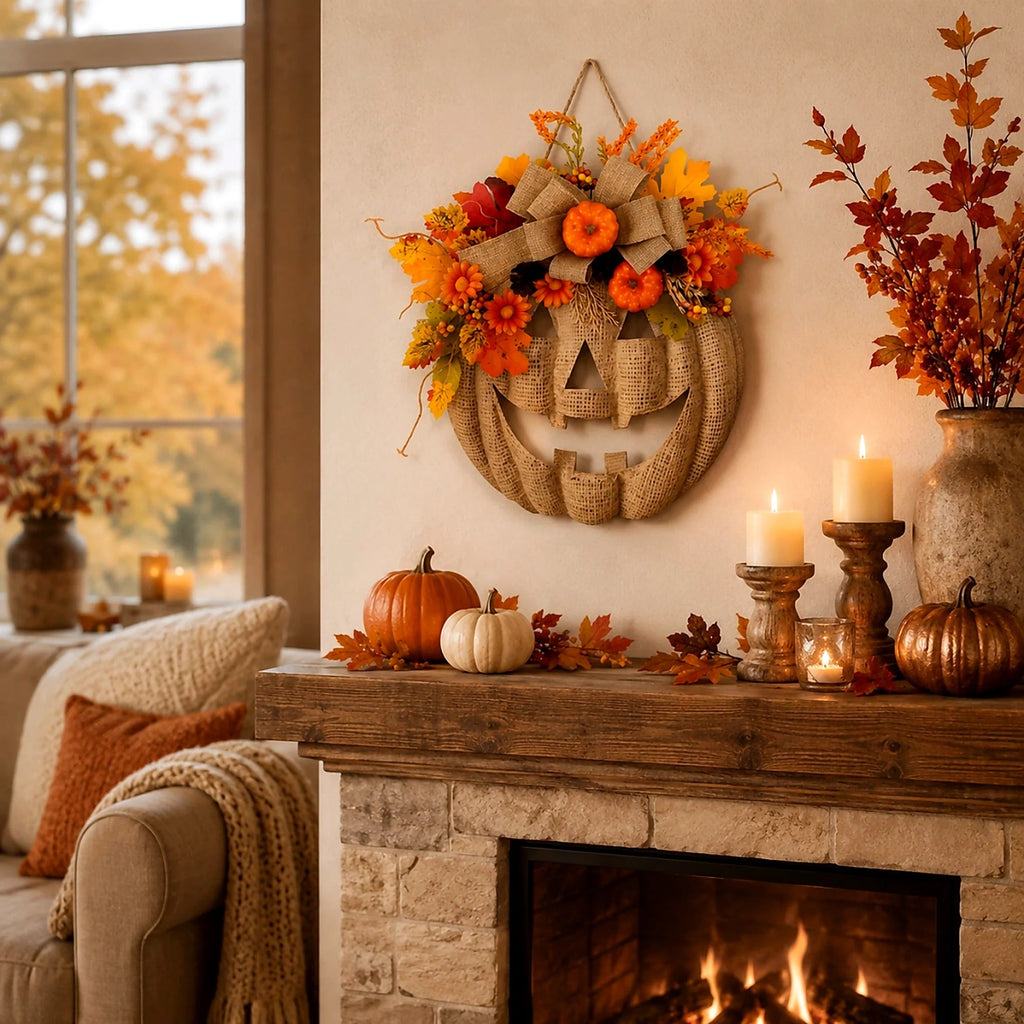 Wooden Pumpkin Halloween Door Sign/Hanging Decoration