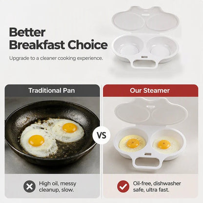 🥳2026 HOT SALE🥳💞50K+ SOLD! 🥗🎁 49% OFF! Microwave Egg Poacher——Dual‑cavity. non‑stick & easy clean. Healthier than frying – stock up & save! 🏠✅