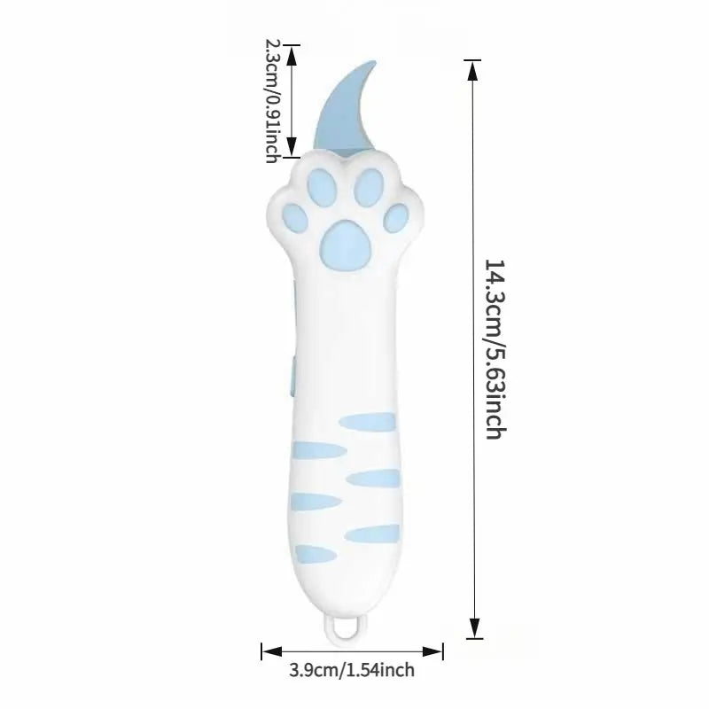 Cute Cat Claw Craft Knife, Creative Unboxing Tool, Stainless Steel Blade, Office Cutting Supply, Ideal for Home Office School, Perfect Gift, angel cat, black cat look, Open package, outie kitty cats, squishy cat