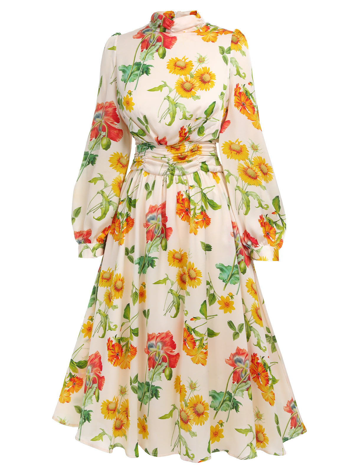 [Pre-Sale] 1930s Flower Long Sleeves Swing Dress