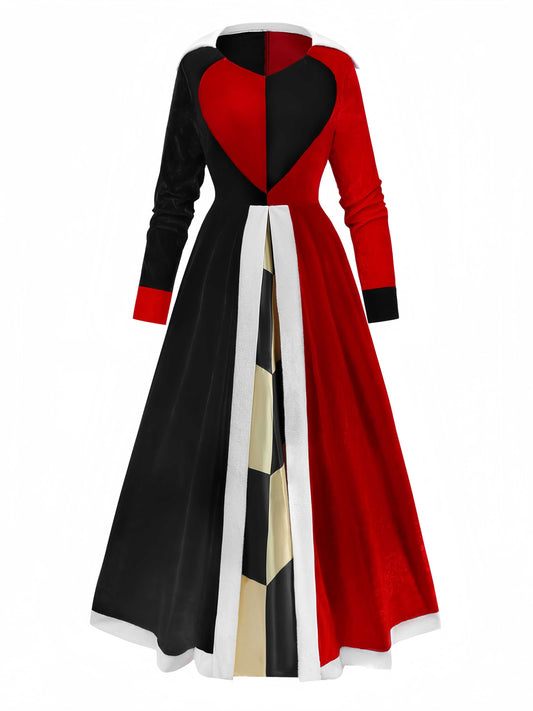 1930s Queen Of Hearts Costume Halloween Dress