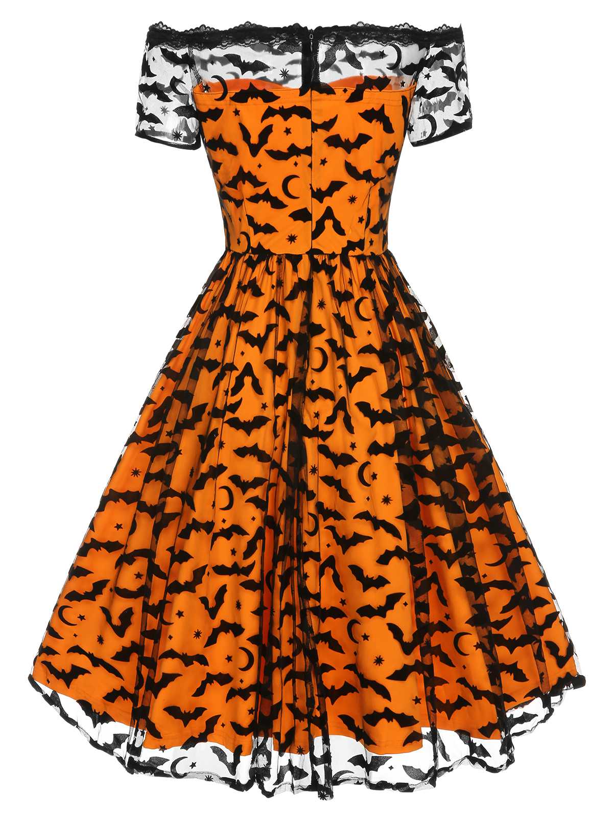 [Pre-Sale] 1950s Halloween Lace Off-shoulder Swing Dress