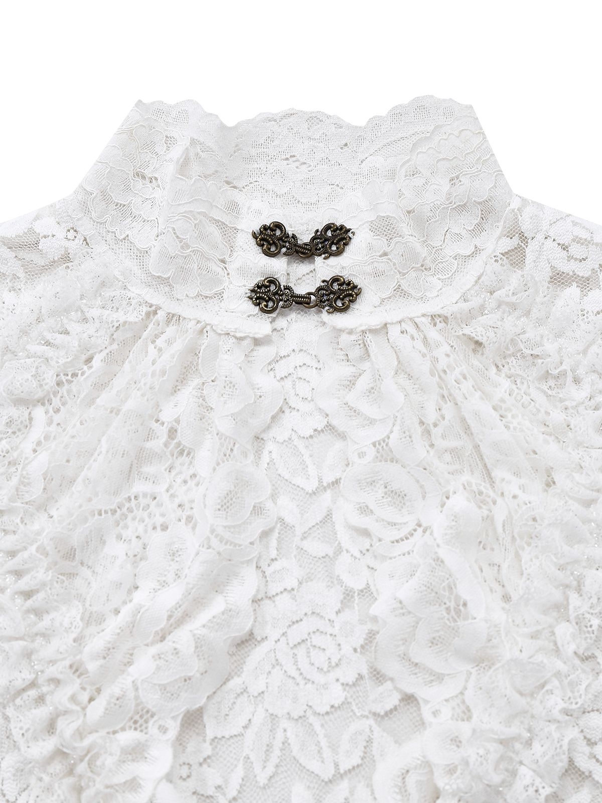 White 1980s Gigot Sleeve Victorian Lace Dress