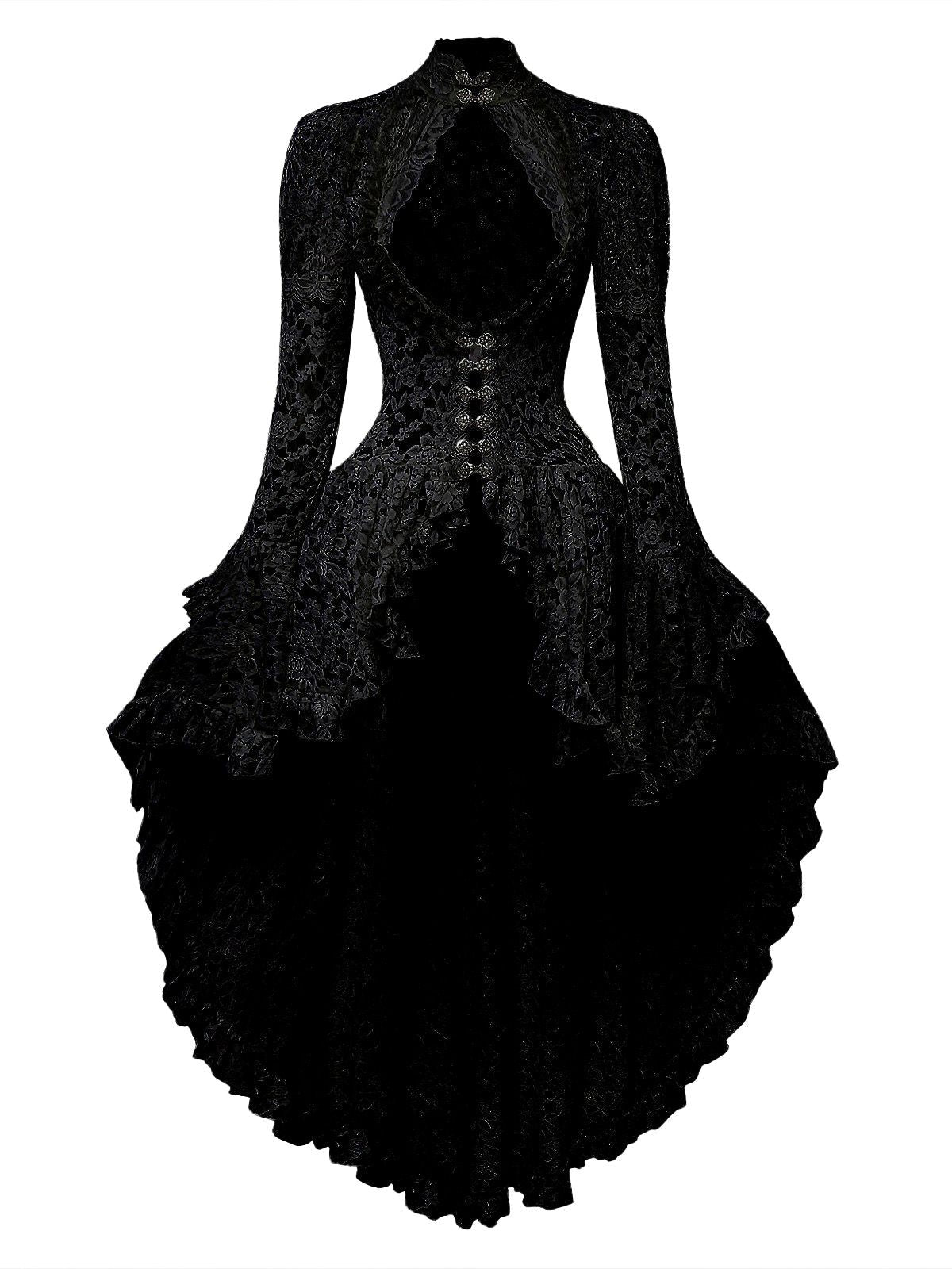 White 1980s Gigot Sleeve Victorian Lace Dress