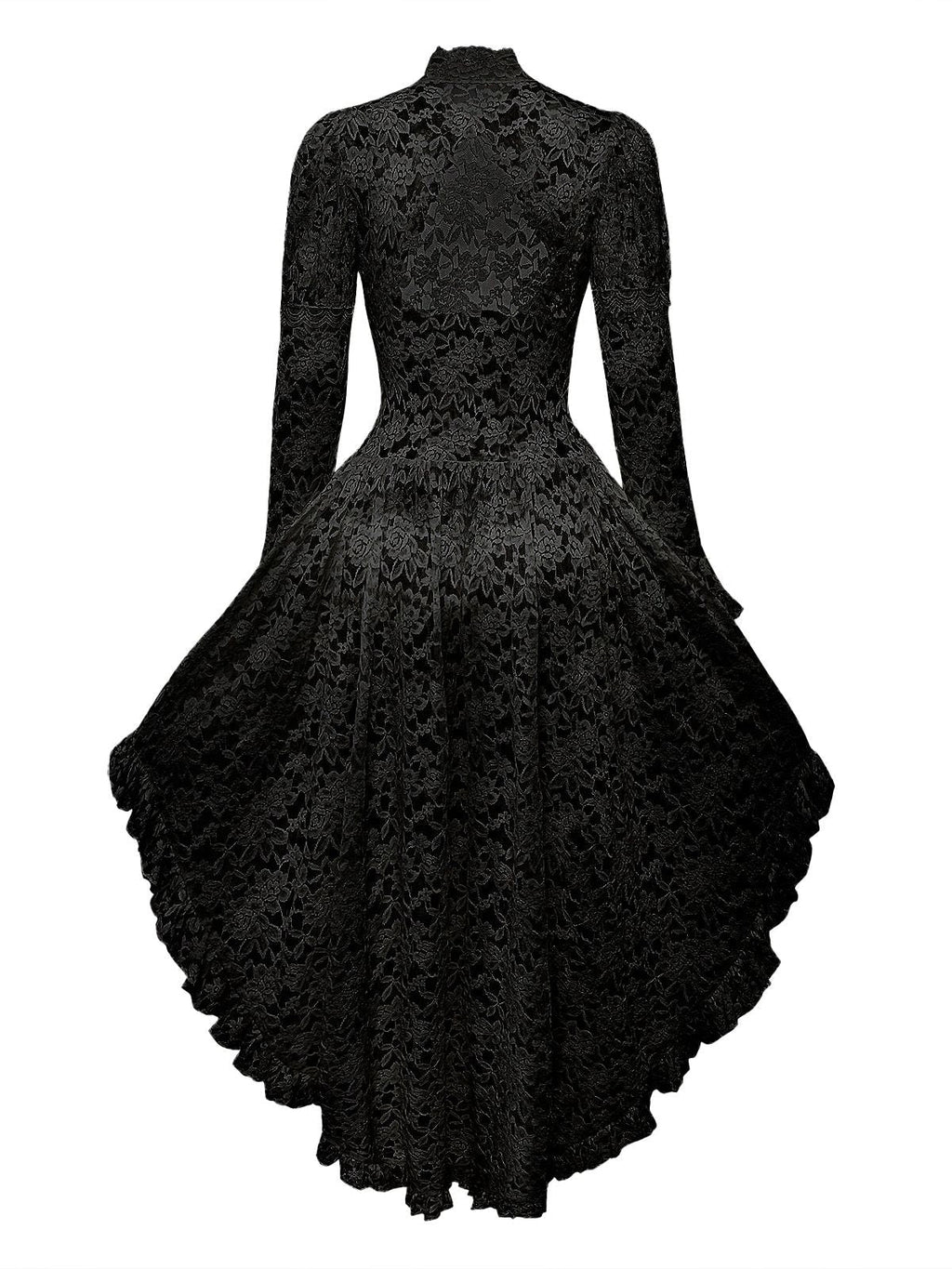 White 1980s Gigot Sleeve Victorian Lace Dress