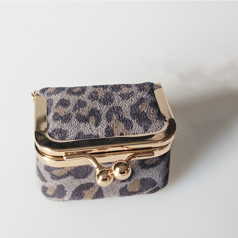Leopard Mini Kiss Lock Case Jewelry Travel Carry
