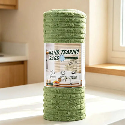 Tearable Reusable Plush Cleaning Cloth Roll, Washable Absorbent Household Cleaning Towels