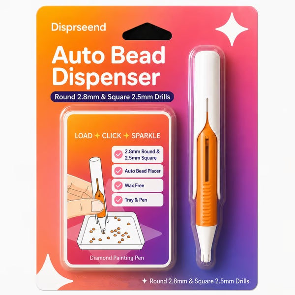 🔥 Last Day 50% OFF – 💎 Automatic Crystal Art Bead Dispenser Pen & Tray Set