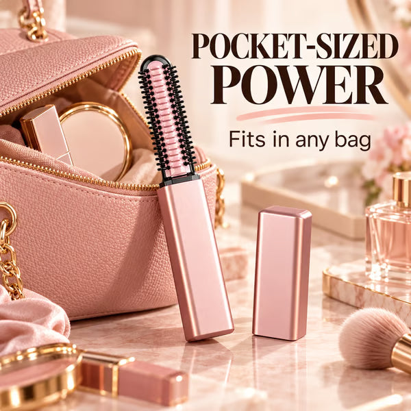 Nylo Pocket Curl-Cordless USB-C Mini Curling Brush with 3 Heat Settings