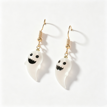 Cute Ghost Charm Drop Hook Earrings