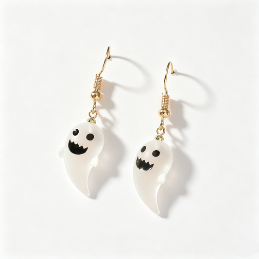 Cute Ghost Charm Drop Hook Earrings