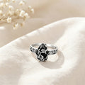 Obsidian Flower Ring