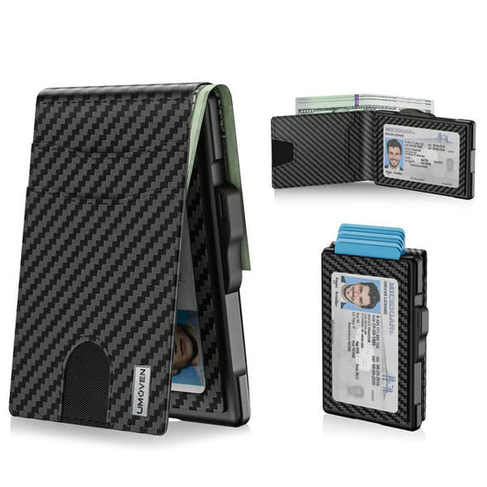 🔥🔥LAST DAY SALE 49% OFF-🔥Minimalist Pop-Up Wallet for Men – RFID Blocking Aluminum Card Holder with Cash Slot, ID Window & Leather Front Pocket