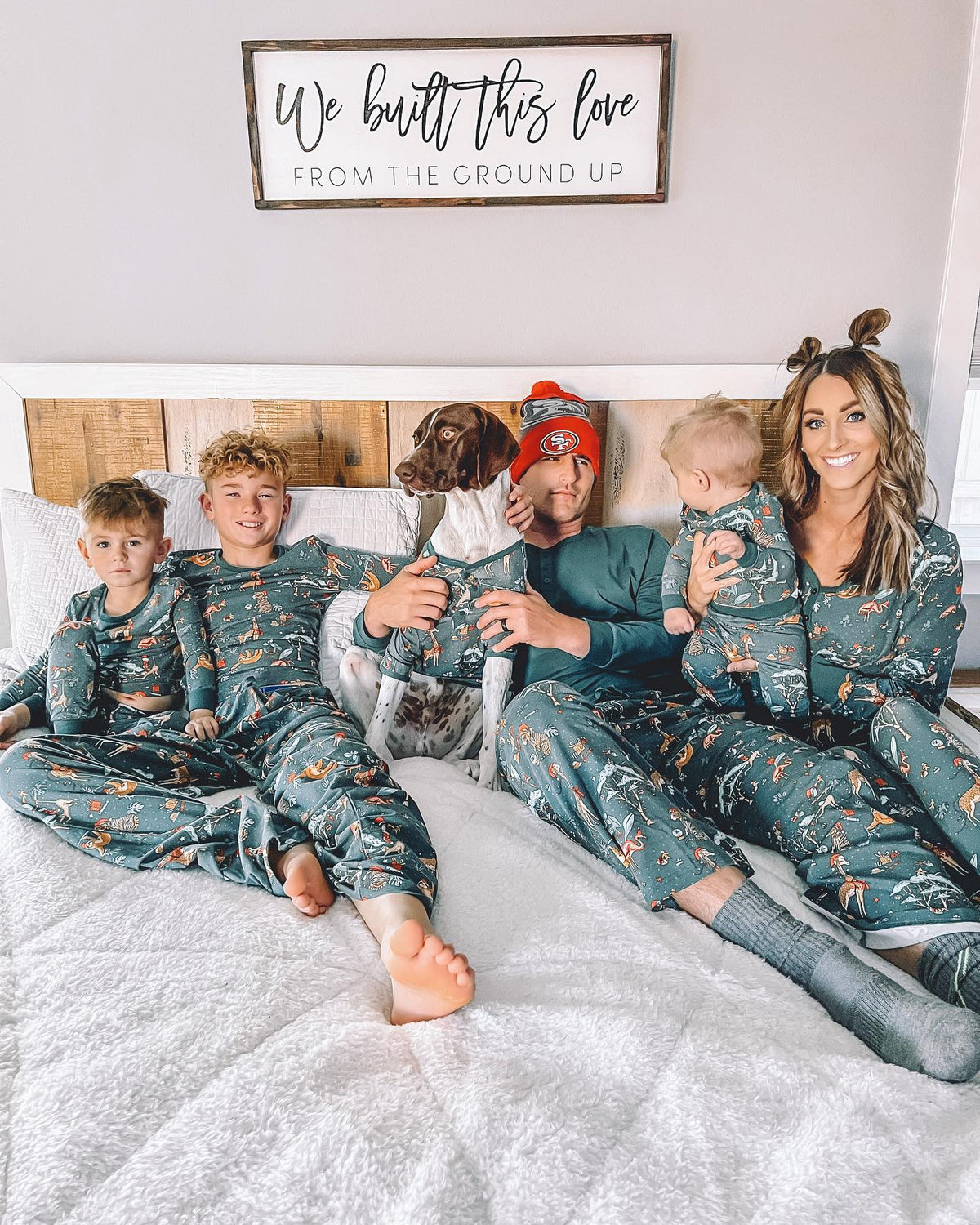 Christmas Cute Animals Matching Family Christmas Pajamas-Dog Pajamas Included