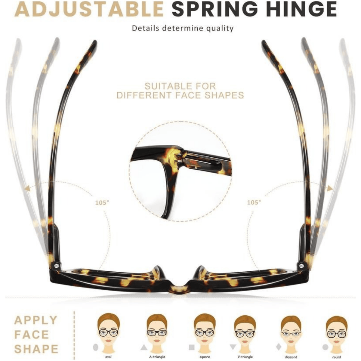 🔥Hot Sale - ✨👓3 Pack Tortoiseshell Reading Glasses – Blue Light Blocking Oversized Square Readers (🔥Buy 2 Get EXTRA  10％ OFF)