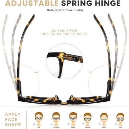 🔥Hot Sale - ✨👓3 Pack Tortoiseshell Reading Glasses – Blue Light Blocking Oversized Square Readers (🔥Buy 2 Get EXTRA  10％ OFF)