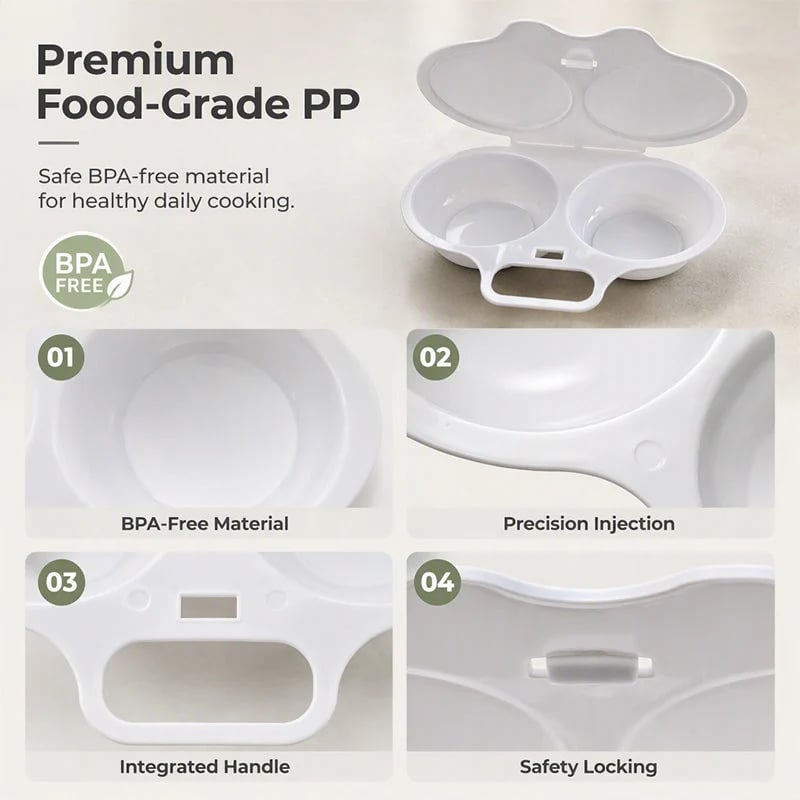 🥳2026 HOT SALE🥳💞50K+ SOLD! 🥗🎁 49% OFF! Microwave Egg Poacher——Dual‑cavity. non‑stick & easy clean. Healthier than frying – stock up & save! 🏠✅
