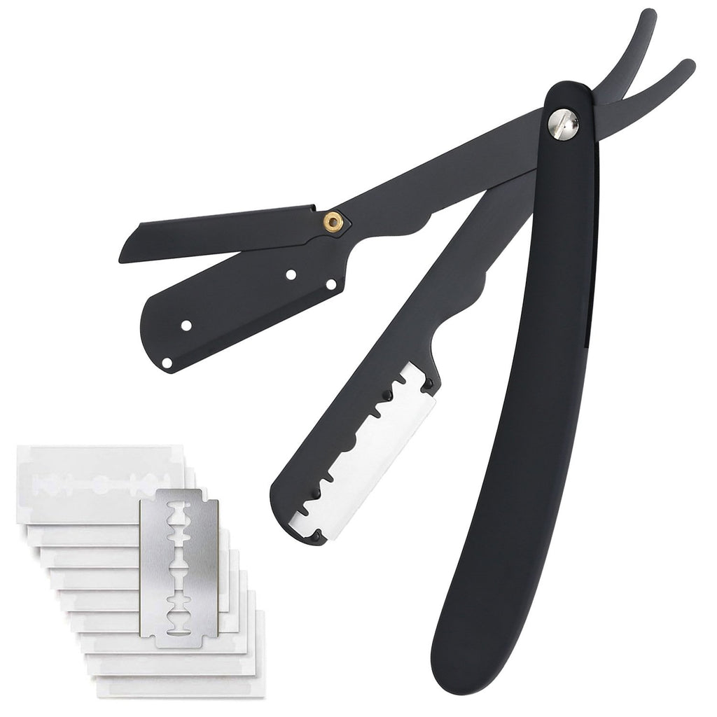 Professional Straight Razor for Men | Barber Straight Edge + 10 Blades Included