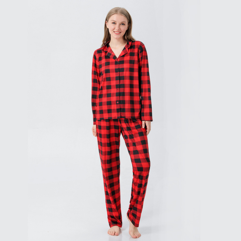 Buffalo Plaid Matching Family Christmas Pajamas-Dog Pajamas Included