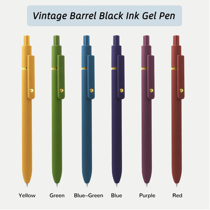 Gel Pens, 6 Pcs 0.5mm Fine Point Smooth Writing Pens Cute Pens, High-End Series Black Ink Pens for Journaling Note Taking, School Office Supplies for Women Men