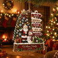 Personalized Acrylic Ornament with Santa, Snowman & Family Signpost, Unique Christmas Gift for Family