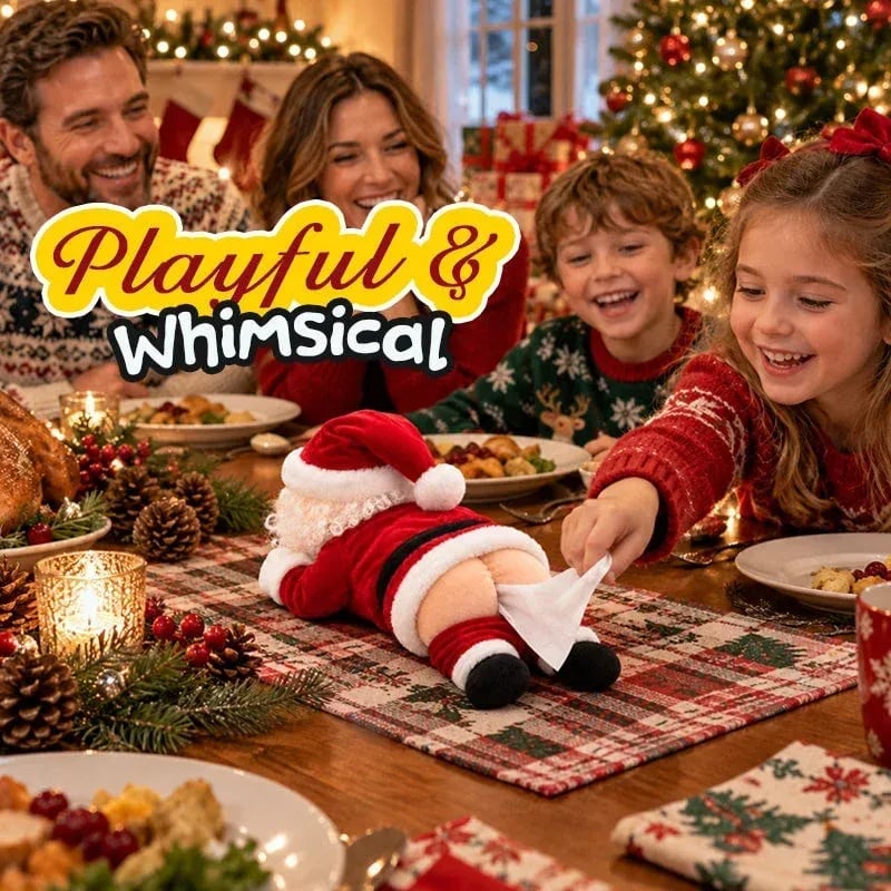🎅 Funny Santa Butt Tissue Box – The Cheekiest Christmas Decor!