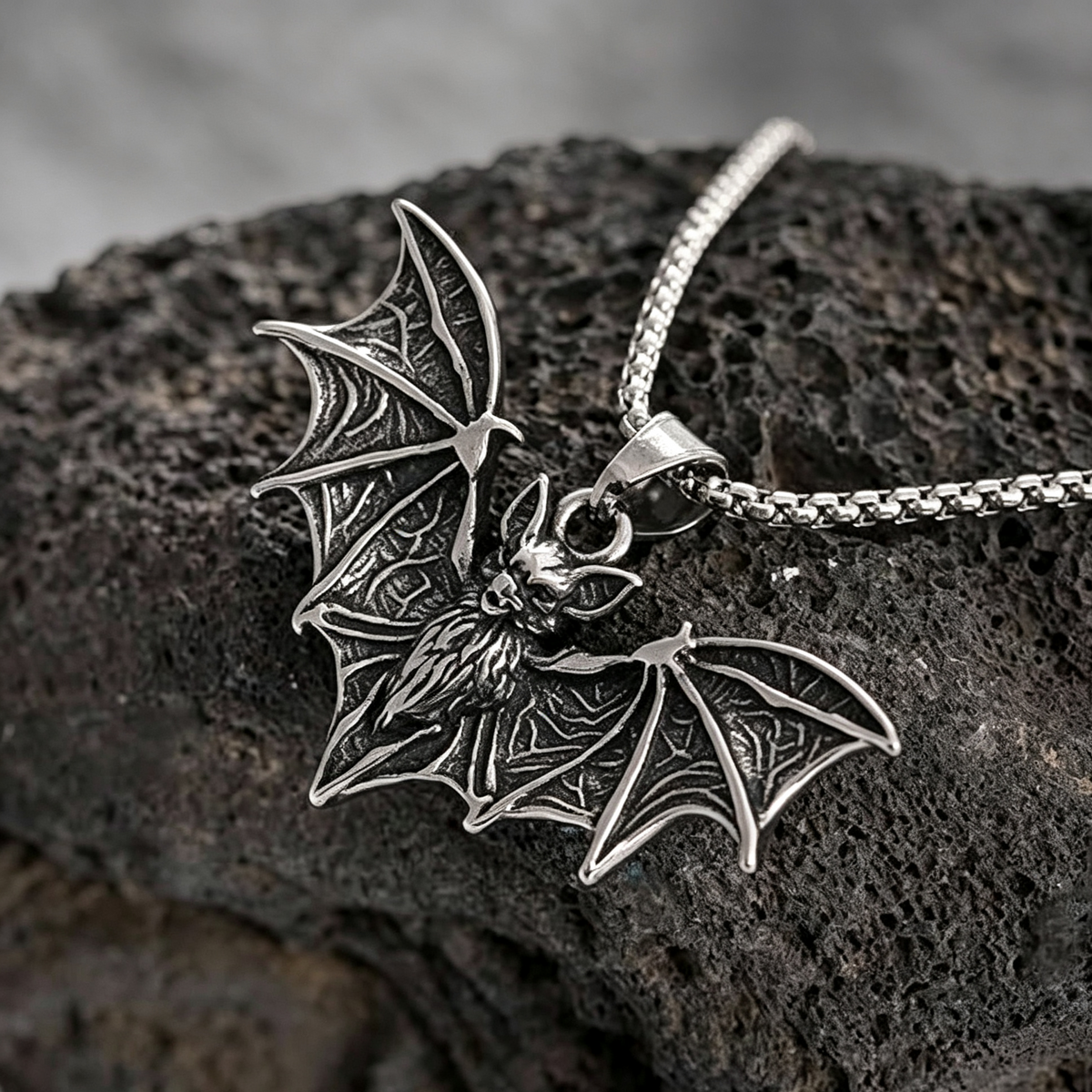 Halloween Bat Stainless Steel Chain Necklace