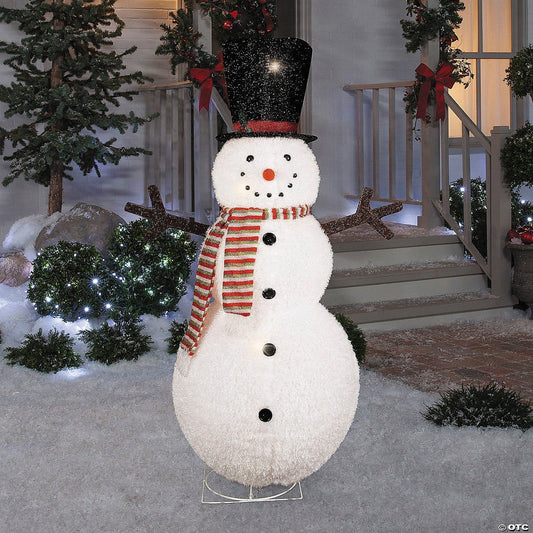 Light-Up Lantern Snowman with Top Hat Christmas Outdoor Yard Decoration