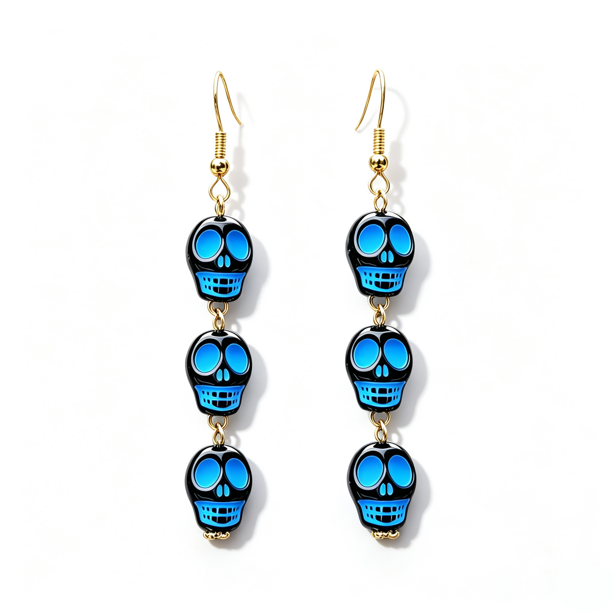 Colorful Skull Halloween Dangle Earrings