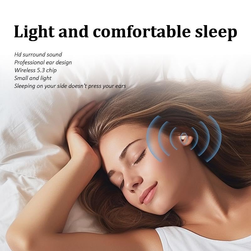Hot Sale🌙 Ultra-Small Invisible Sleep Earbuds – 0.08oz Mini Noise Reduction Earphones with 25H Battery Life for Side Sleepers. Travel & Daily Use