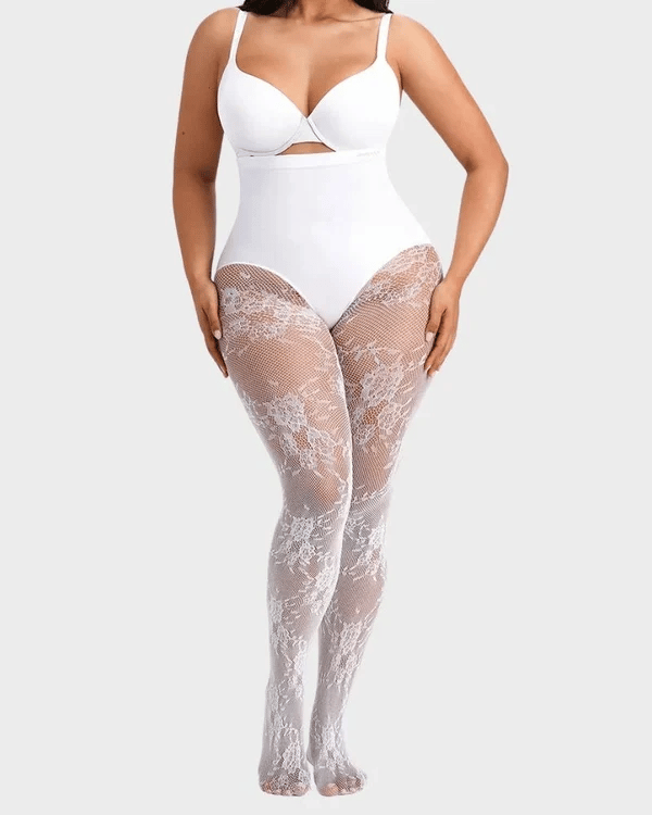 🔥Last Day 50% OFF - High-Waisted Floral Lace Shaping Tights