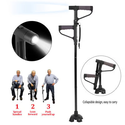 Aluminum Alloy LED Foldable Walking Stick | Non-Slip, Lightweight & Portable