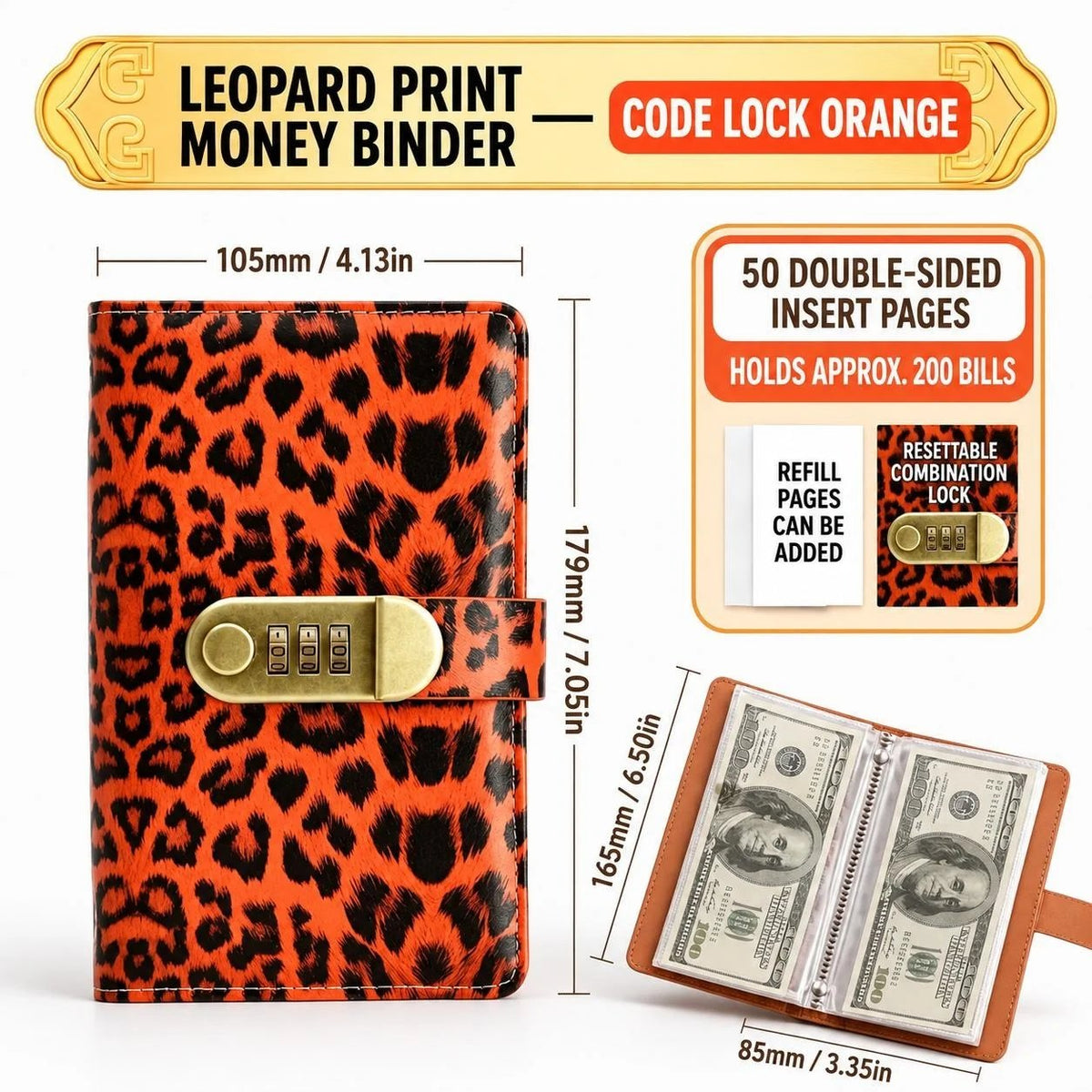 2026 Hot Sale💰🔐 A6 Cash Savings Binder with 3-Digit Lock – Budget. Save & Stay Organized