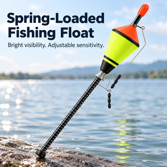 🎣Spring-Loaded Fishing Float with Fluorescent Float Body