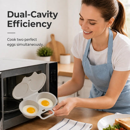 🥳2026 HOT SALE🥳💞50K+ SOLD! 🥗🎁 49% OFF! Microwave Egg Poacher——Dual‑cavity. non‑stick & easy clean. Healthier than frying – stock up & save! 🏠✅