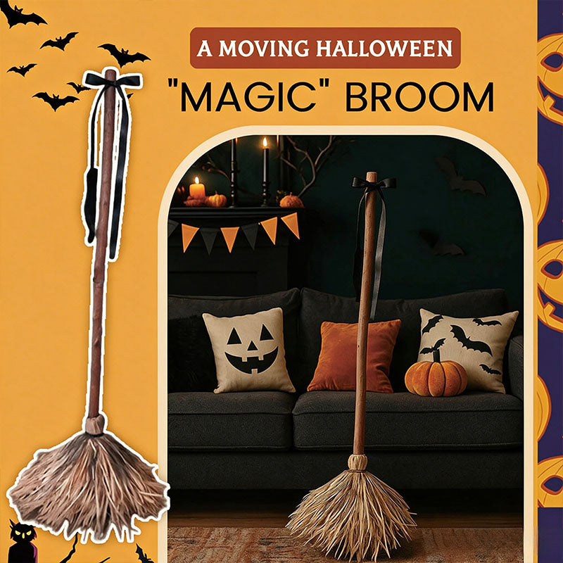 Moving Halloween Broom