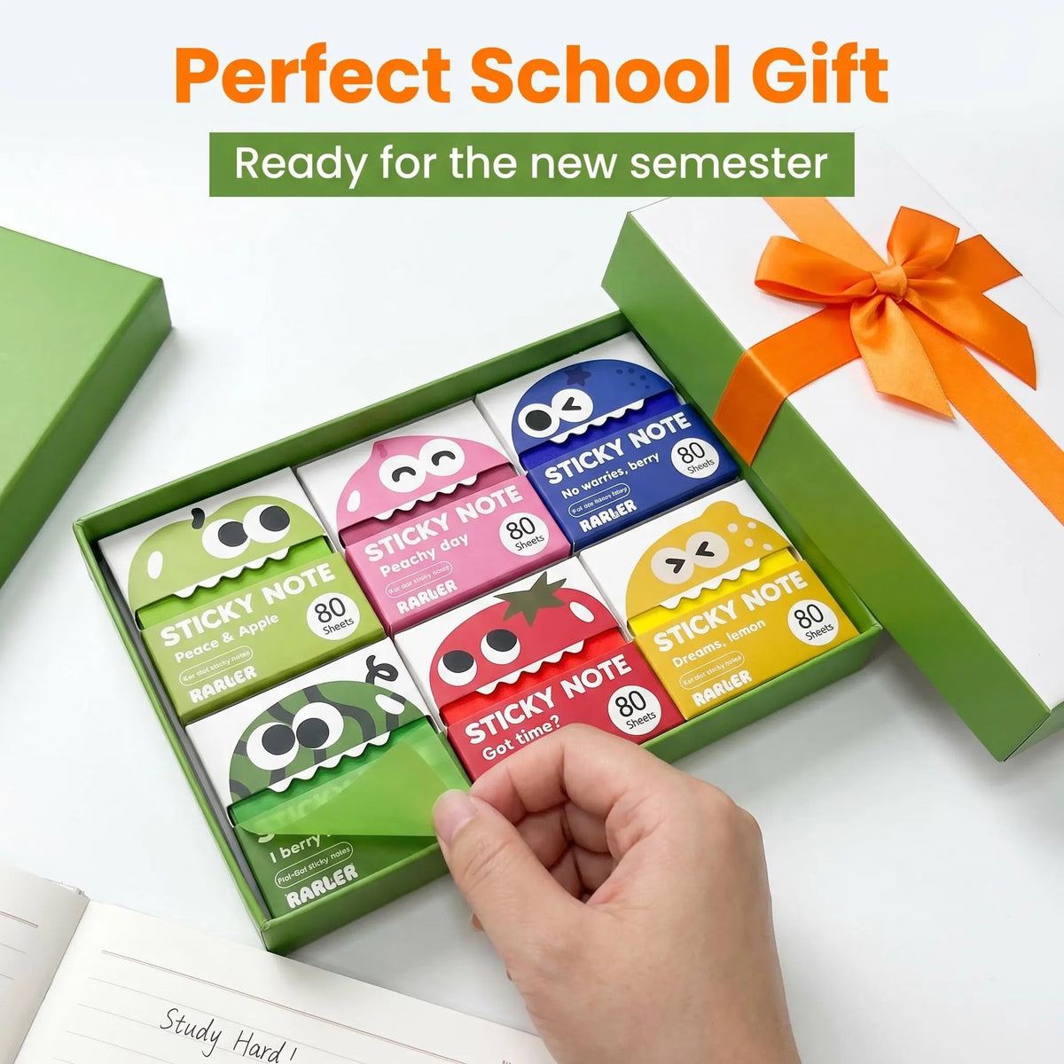 Transparent Pull-Out Sticky Notes | 12 Boxes, 960 Sheets, 6 Colors
