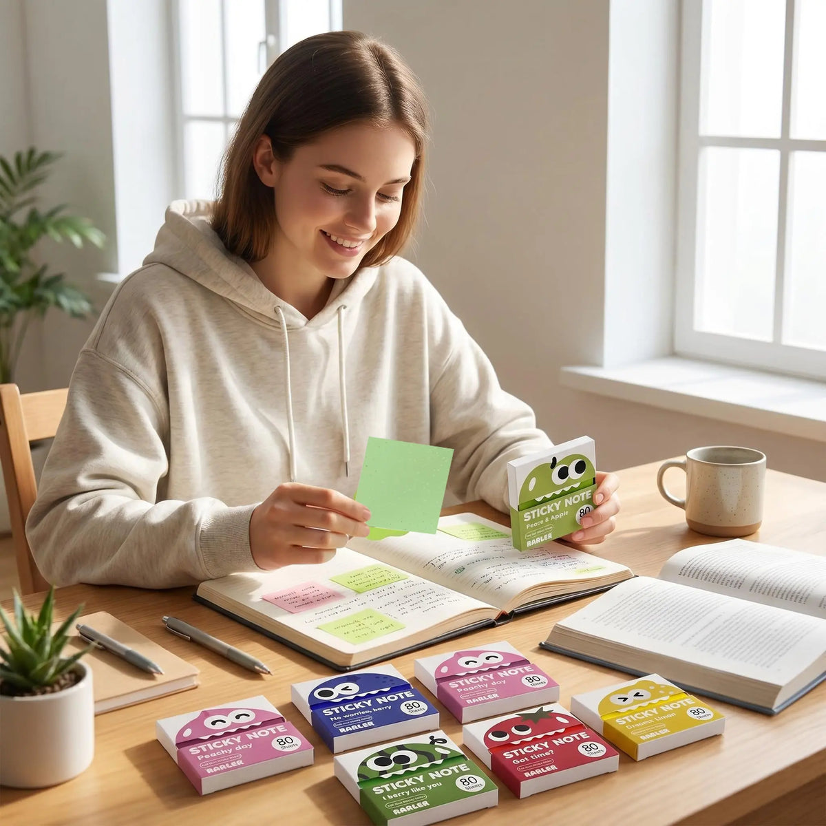 Transparent Pull-Out Sticky Notes | 12 Boxes, 960 Sheets, 6 Colors