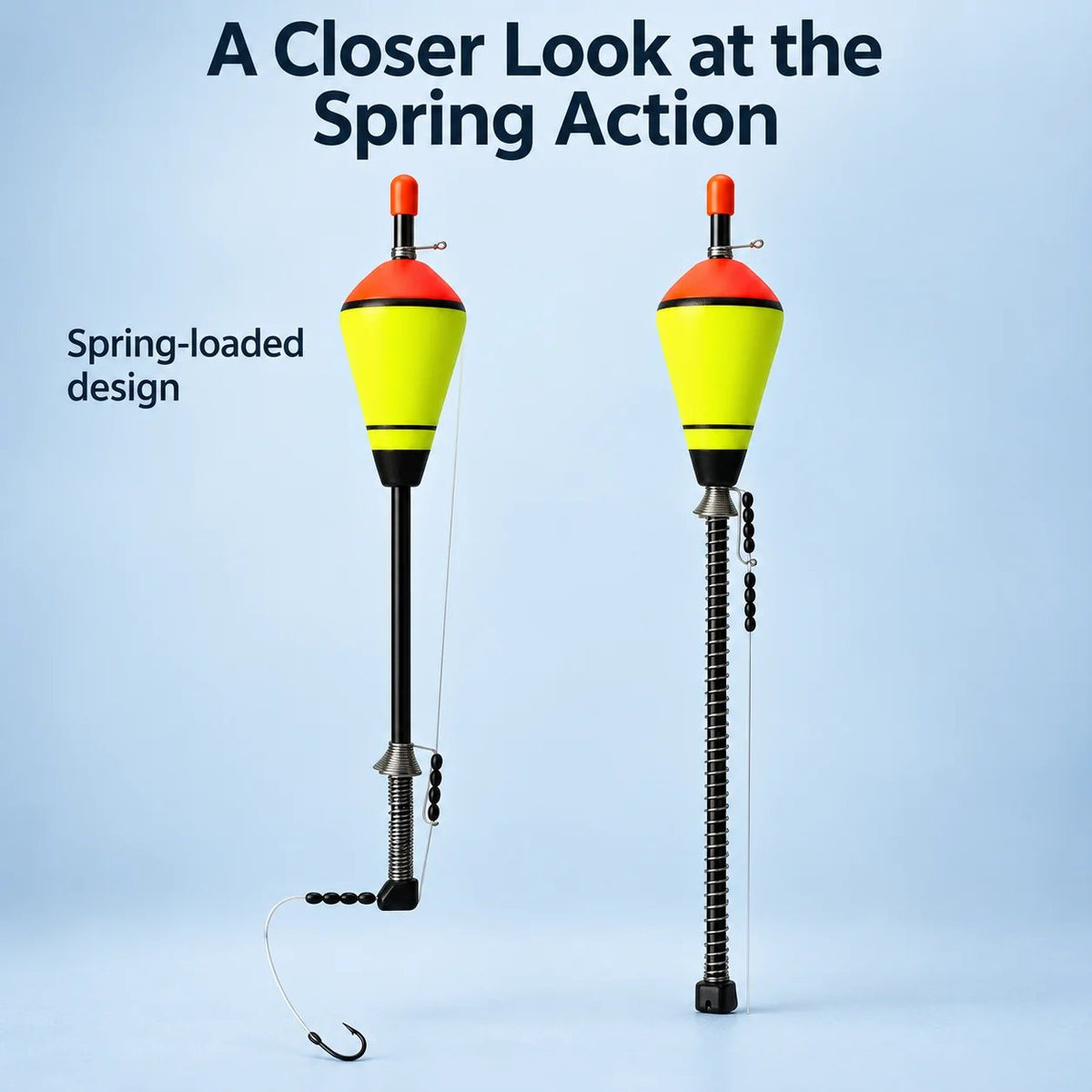 🎣Spring-Loaded Fishing Float with Fluorescent Float Body