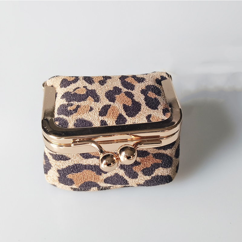 Leopard Mini Kiss Lock Case Jewelry Travel Carry